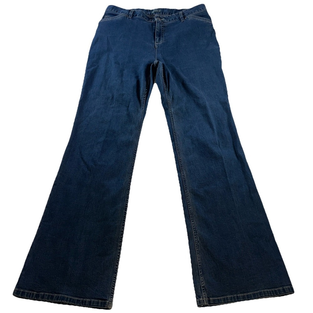 J. Jill Dark‎ Wash Wide Leg Flare Jeans Women's Size 12 70s Styled